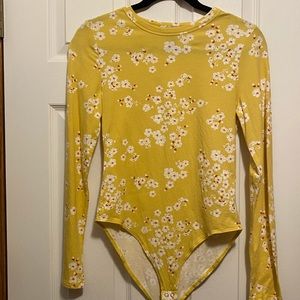 NWOT Golden Floral Bodysuit Top